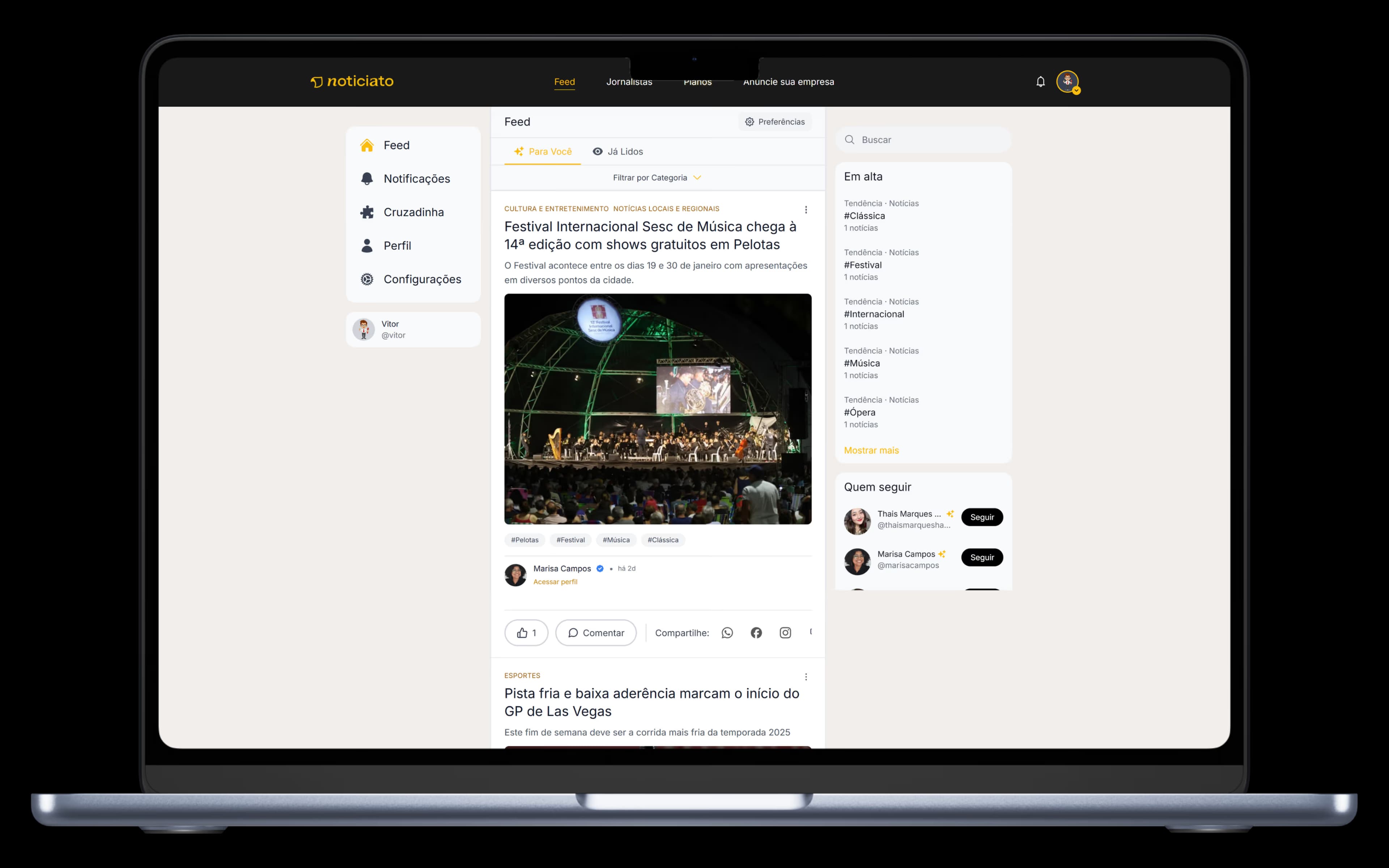 Noticiato no Desktop